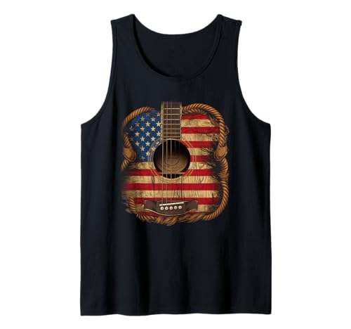 Gitarre Tshirt Herren Damen Gitarrist Musik Rock USA Flagge Tank Top Gitarre Tshirt Herren Damen Gitarrist Musik Rock USA Flagge Tank Top von Gitarrist TShirt Patriotic USA Rock American