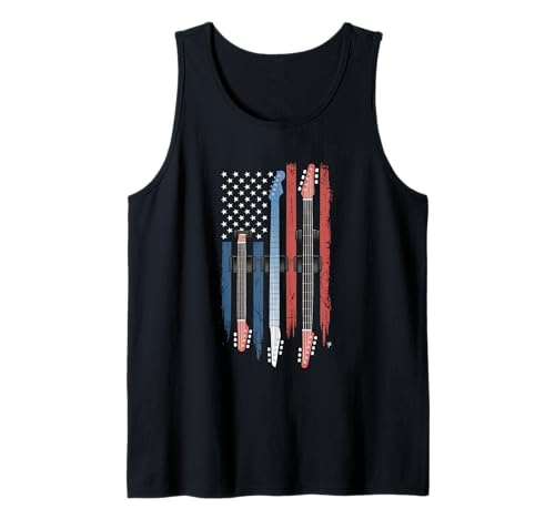 Gitarre Tshirt Herren Damen Gitarrist Musik Rock USA Flagge Tank Top Gitarre Tshirt Herren Damen Gitarrist Musik Rock USA Flagge Tank Top von Gitarrist TShirt Patriotic USA Rock American
