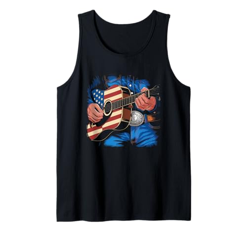 Gitarre Tshirt Herren Damen Gitarrist Musik Rock USA Flagge Tank Top Gitarre Tshirt Herren Damen Gitarrist Musik Rock USA Flagge Tank Top von Gitarrist TShirt Patriotic USA Rock American