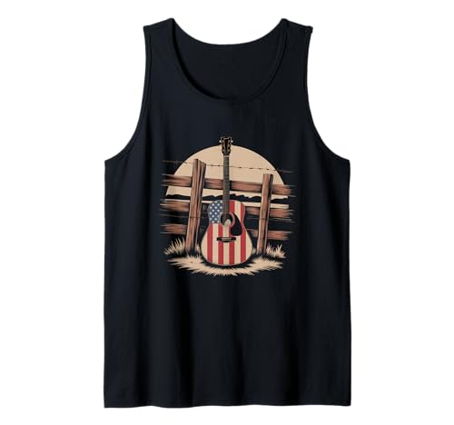 Gitarre Tshirt Herren Damen Gitarrist Musik Rock USA Flagge Tank Top Gitarre Tshirt Herren Damen Gitarrist Musik Rock USA Flagge Tank Top von Gitarrist TShirt Patriotic USA Rock American