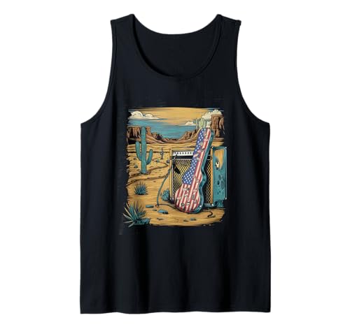 Gitarre Tshirt Herren Damen Gitarrist Musik Rock USA Flagge Tank Top Gitarre Tshirt Herren Damen Gitarrist Musik Rock USA Flagge Tank Top von Gitarrist TShirt Patriotic USA Rock American