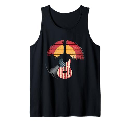 Gitarre Tshirt Herren Damen Gitarrist Musik Rock USA Flagge Tank Top Gitarre Tshirt Herren Damen Gitarrist Musik Rock USA Flagge Tank Top von Gitarrist TShirt Patriotic USA Rock American