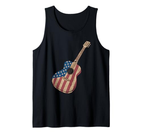 Gitarre Tshirt Herren Damen Gitarrist Musik Rock USA Flagge Tank Top Gitarre Tshirt Herren Damen Gitarrist Musik Rock USA Flagge Tank Top von Gitarrist TShirt Patriotic USA Rock American