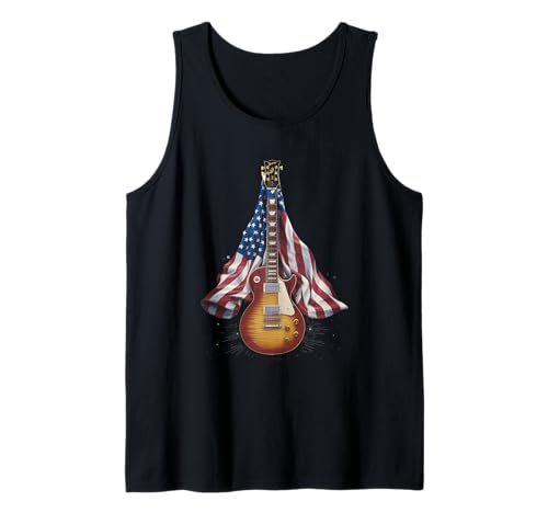 Gitarre Tshirt Herren Damen Gitarrist Musik Rock USA Flagge Tank Top Gitarre Tshirt Herren Damen Gitarrist Musik Rock USA Flagge Tank Top von Gitarrist TShirt Patriotic USA Rock American