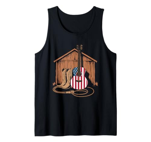 Gitarre Tshirt Herren Damen Gitarrist Musik Rock USA Flagge Tank Top Gitarre Tshirt Herren Damen Gitarrist Musik Rock USA Flagge Tank Top von Gitarrist TShirt Patriotic USA Rock American