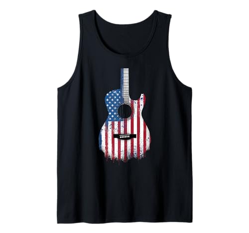 Gitarre Tshirt Herren Damen Gitarrist Musik Rock USA Flagge Tank Top Gitarre Tshirt Herren Damen Gitarrist Musik Rock USA Flagge Tank Top von Gitarrist TShirt Patriotic USA Rock American