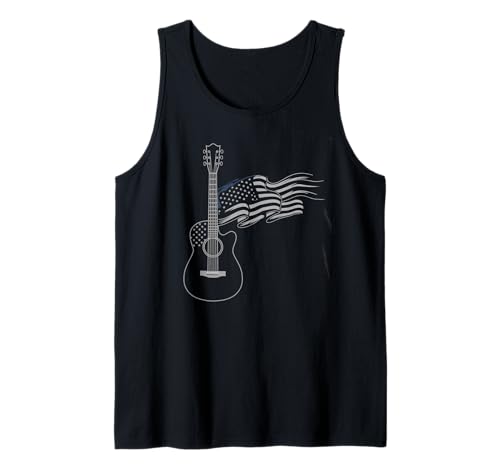 Gitarre Tshirt Herren Damen Gitarrist Musik Rock USA Flagge Tank Top Gitarre Tshirt Herren Damen Gitarrist Musik Rock USA Flagge Tank Top von Gitarrist TShirt Patriotic USA Rock American