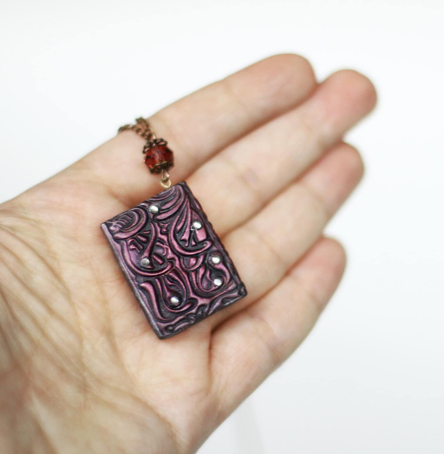 Miniatur Buch Halskette Marmelade Rotes Anhänger, Bücherwurm Geschenk Miniatur Buch Halskette Marmelade Rotes Anhänger, Bücherwurm Geschenk von GitasJewelryShop