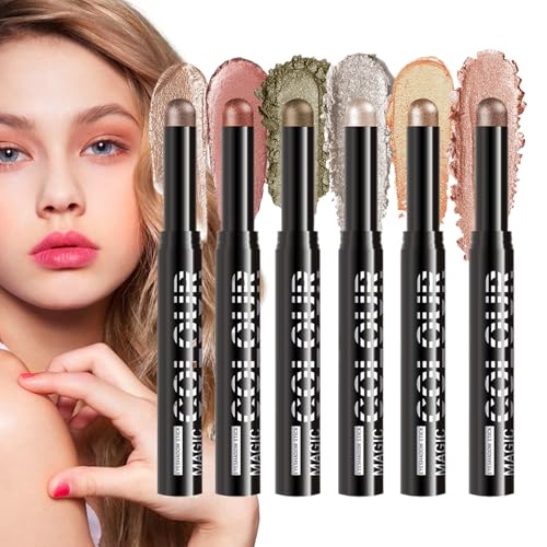 Cream Eyeshadow Stick, 6x Eye Color Pencil Set, Longwear Matte and Shimmer Crayon, Smooth Blendable Texture, Multi-Use Eyeshadows and Eyelid Primer, Ideal for Daily Use Cream Eyeshadow Stick, 6x Eye Color Pencil Set, Longwear Matte and Shimmer Crayon, Smooth Blendable Texture, Multi-Use Eyeshadows and Eyelid Primer, Ideal for Daily Use von Gitekain