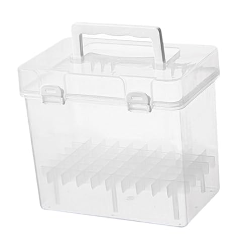Gitohoni Marker Aufbewahrungsbox Marker Stifte Halter Transportbox mit Tragbarem Griff Wasserfestes PP Material Separate Steckplätze für Kunstunterricht Büro, 60 Spielautomaten von Gitohoni