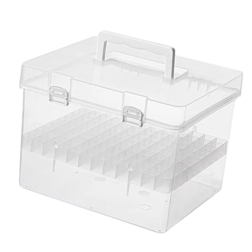 Gitohoni Marker Aufbewahrungsbox Marker Stifte Halter Transportbox mit Tragbarem Griff Wasserfestes PP Material Separate Steckplätze für Kunstunterricht Büro, 80 Spielautomaten von Gitohoni