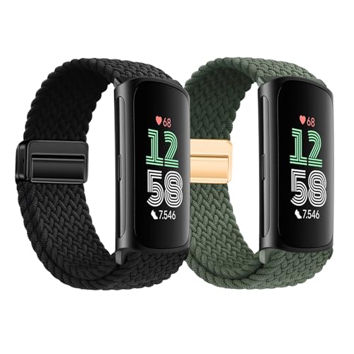 Gittos Magnetisch Geflochtene Armband Kompatibel mit Fitbit Charge 6/Fitbit Charge 5 von Gittos