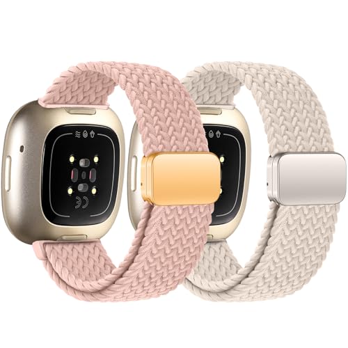 Gittos Magnetisch Geflochtene Armband Kompatibel mit Fitbit Versa 4/Versa 3/Sense/Sense 2 von Gittos