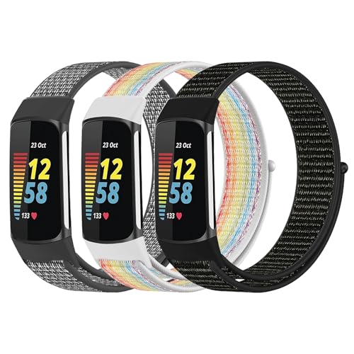 Gittos Nylon Geflochtene Armband für Fitbit Charge 6/Fitbit Charge 5 für Damen Herren von Gittos