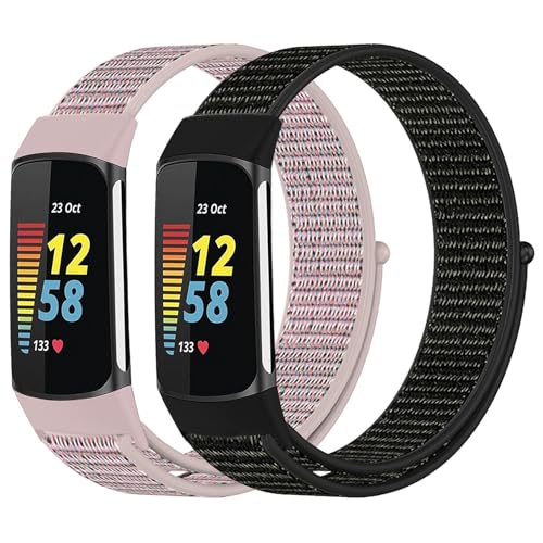 Gittos Nylon Geflochtene Armband für Fitbit Charge 6/Fitbit Charge 5 für Damen Herren von Gittos
