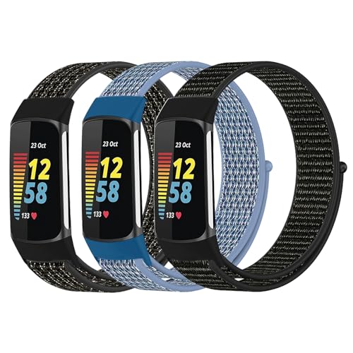 Gittos Nylon Geflochtene Armband für Fitbit Charge 6/Fitbit Charge 5 für Damen Herren von Gittos