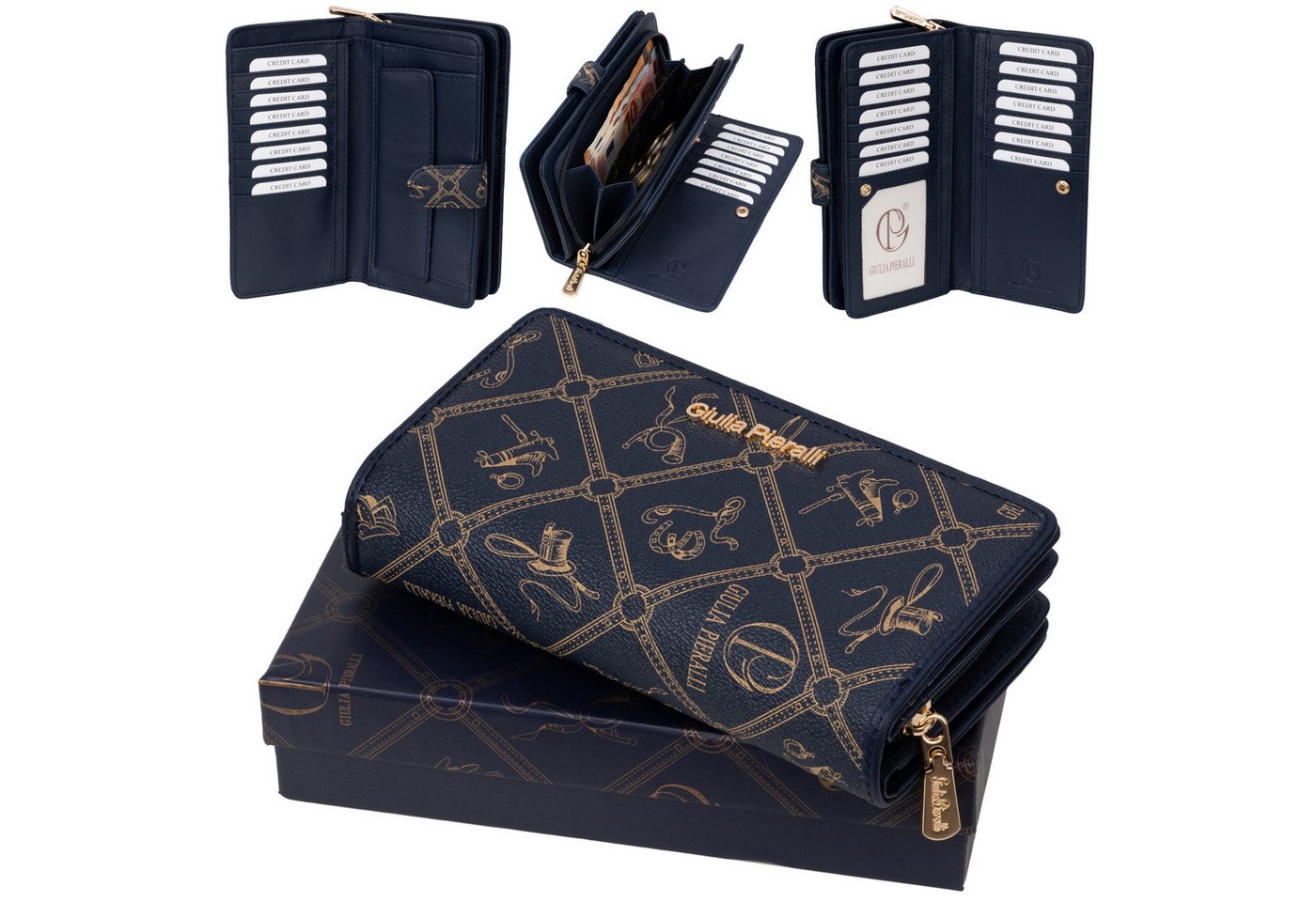 Giulia Pieralli Geldbörse Giulia Pieralli Damen Geldbörse Geldbeutel Brieftasche Portmonee XXL, Damen Geldbörse klappbar mit Reißverschluss Portemonnaie Geldbeutel von Giulia Pieralli