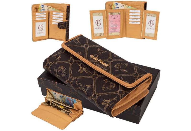 Giulia Pieralli Geldbörse Giulia Pieralli Damen Geldbörse Geldbeutel Brieftasche Portmonee XXL., Damen Geldbörse klappbar mit Reißverschluss Portemonnaie Geldbeutel von Giulia Pieralli