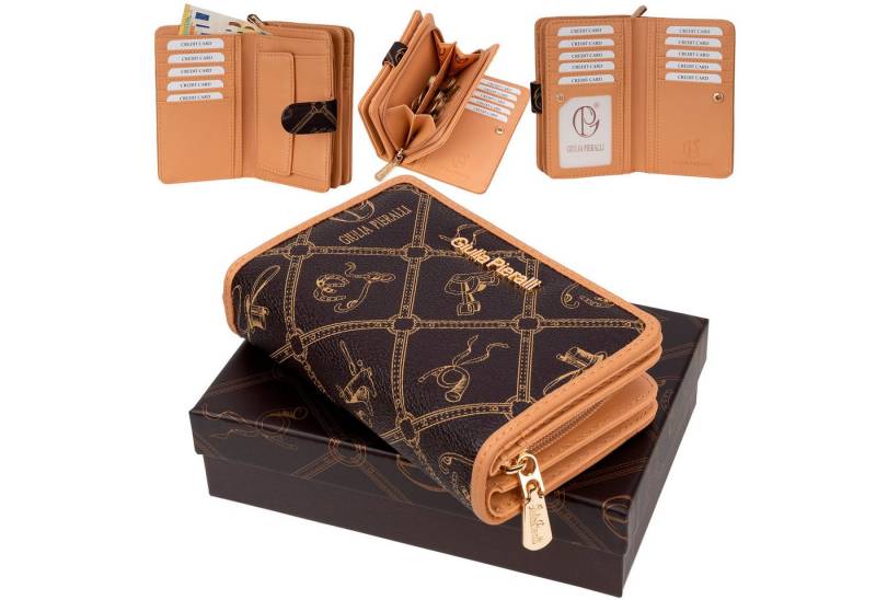 Giulia Pieralli Geldbörse Giulia Pieralli Damen Geldbörse Geldbeutel Brieftasche Portmonee XXL, Damen Geldbörse klappbar mit Reißverschluss Portemonnaie Geldbeutel von Giulia Pieralli