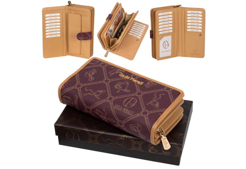 Giulia Pieralli Geldbörse Giulia Pieralli Damen Geldbörse Geldbeutel Brieftasche Portmonee XXL, Damen Geldbörse klappbar mit Reißverschluss Portemonnaie Geldbeutel von Giulia Pieralli