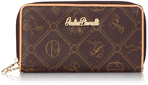 Lyonna - Geldbörse Damen LongFormat Portemonnaie mit zwei Reißverschlüssen schwarz braun All-over Muster Print ca. 18x10,5x3,5 cm (B x H x T) von Giulia Pieralli