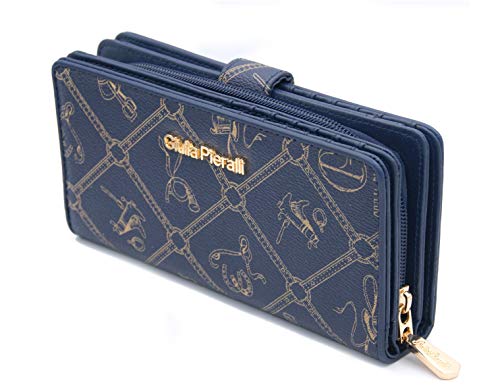 RAUMWUNDER GELDBÖRSE, Trendige DAMENBÖRSE Portemonnaie, VIELE FÄCHER XXL (Blau) von Giulia Pieralli