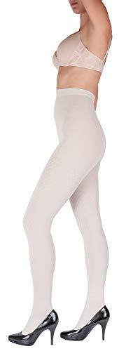 Giulia Blickdichte Strumpfhose weiß Tokio N3 150 Den Sand M von Giulia