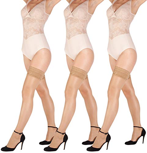 Giulia halterlose Strümpfe 20 Den (3er Set) Daino XS/S Blumen Muster von Giulia