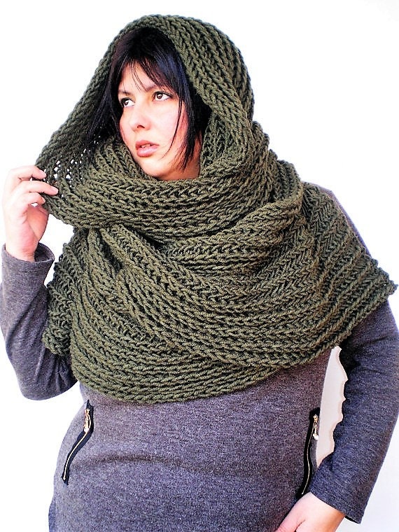 Sciarpaextra Unisex in Misto Alpacaverde Militar Maxi Sciarpaextra Unisex in Misto Alpacaverde Militar Maxi von GiuliaKnit