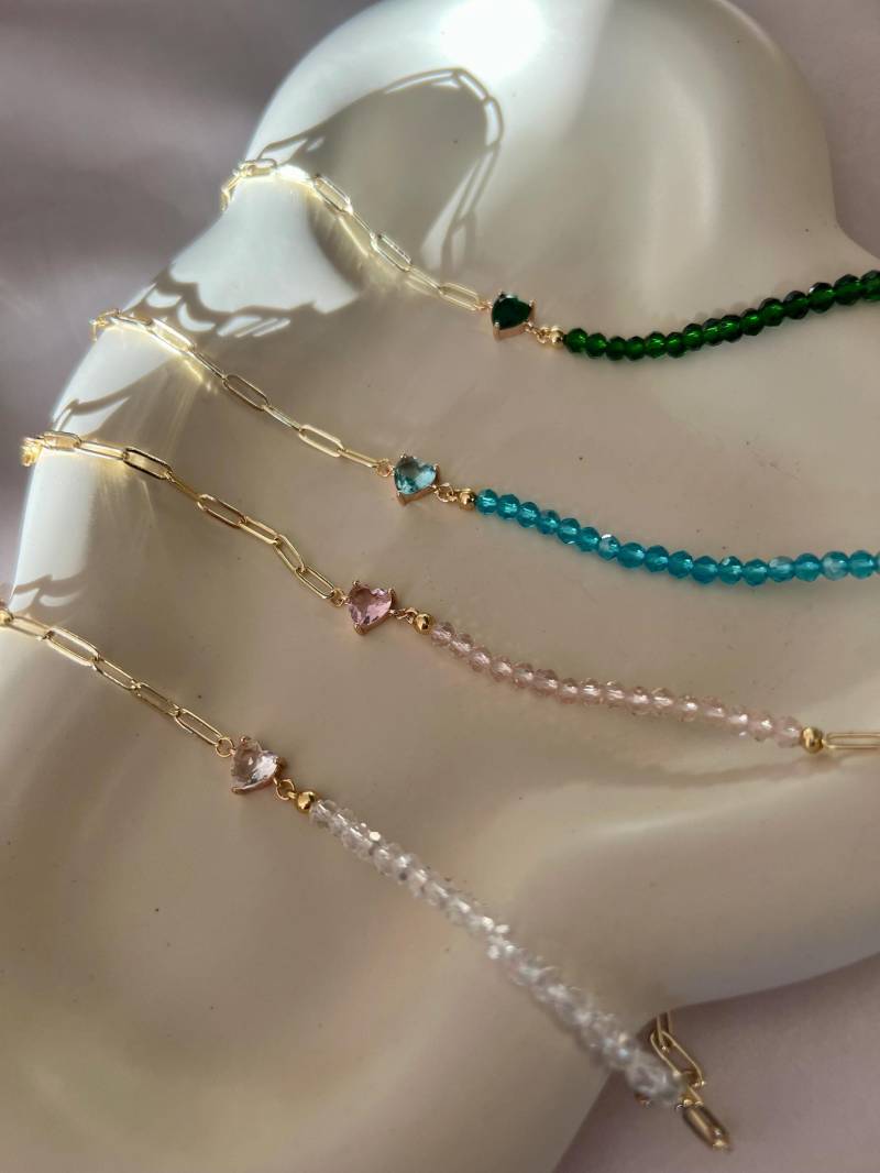 Armband Messing Mit Zirkon Kette Durchsichtig Glitzernde Perlen Filigran Vergoldet 24K Armband Messing Mit Zirkon Kette Durchsichtig Glitzernde Perlen Filigran Vergoldet 24K von GiulsJewelryDE