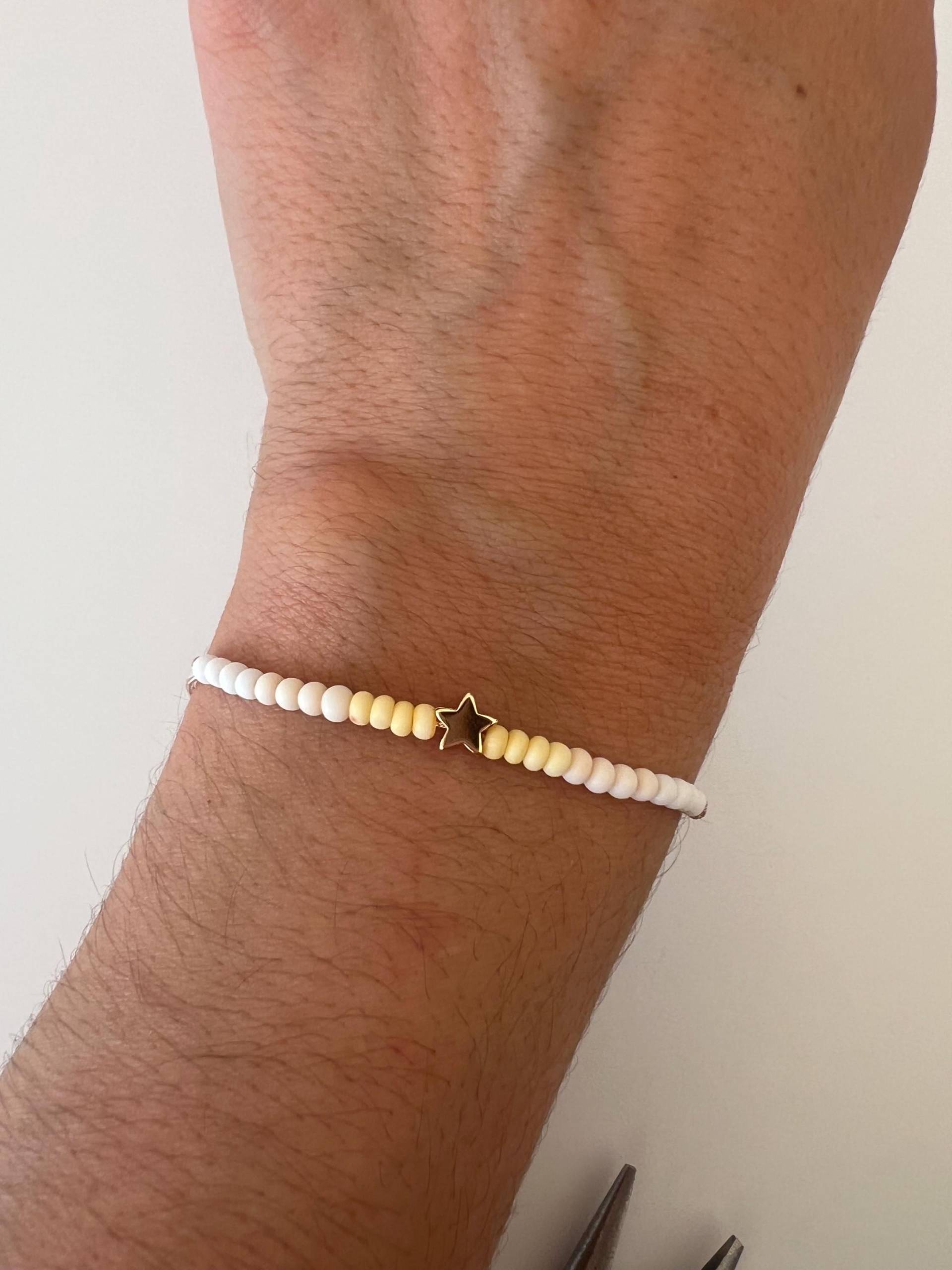 Armband Stern Perlen Makramee Filigran Gold Edelstahl Armband Stern Perlen Makramee Filigran Gold Edelstahl von GiulsJewelryDE