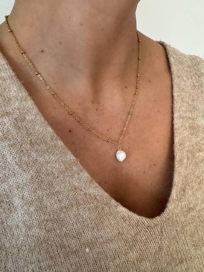 Kette Süßwasserperle Vergoldet 18K Edelstahl Kette Süßwasserperle Vergoldet 18K Edelstahl von GiulsJewelryDE