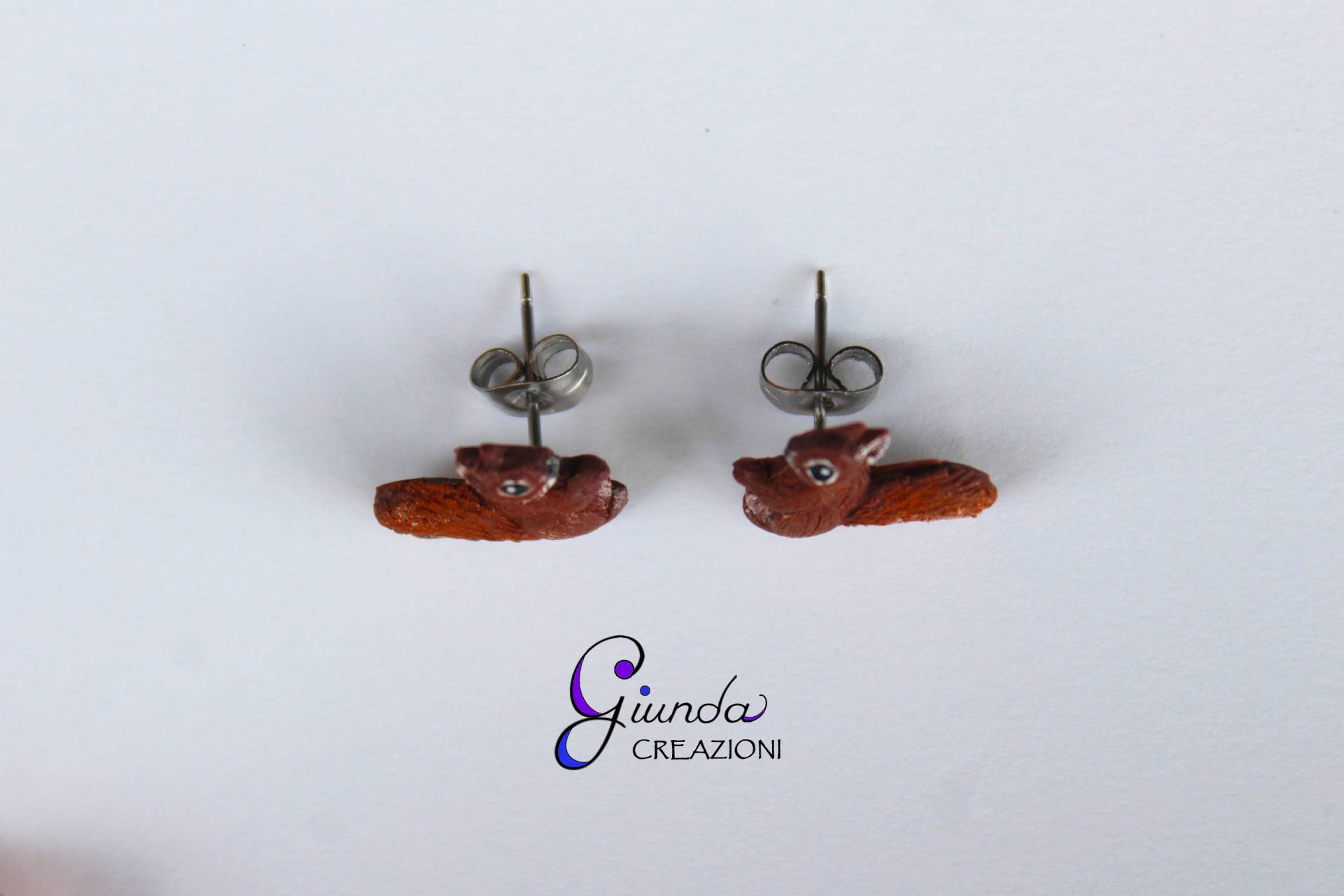 Ohrstecker Mit Eichhörnchen, Handgefertigt Aus Fimo | Fimo Ohrstecker Mit Eichhörnchen, Handgefertigt Aus Fimo | Fimo von GiundaCreazioni