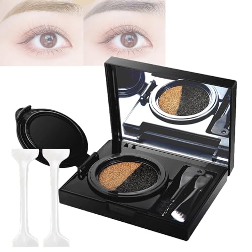 Eyebrow & Eyeliner Cream with Stamp, Eyebrow Stencil Kit, Multi-functional Double-Headed Eyeliner Stamp, 2 in 1 Waterproof Brow Powder & Eyeliner Cream, Double Color Eyebrow Cream (Grey) von Giurui