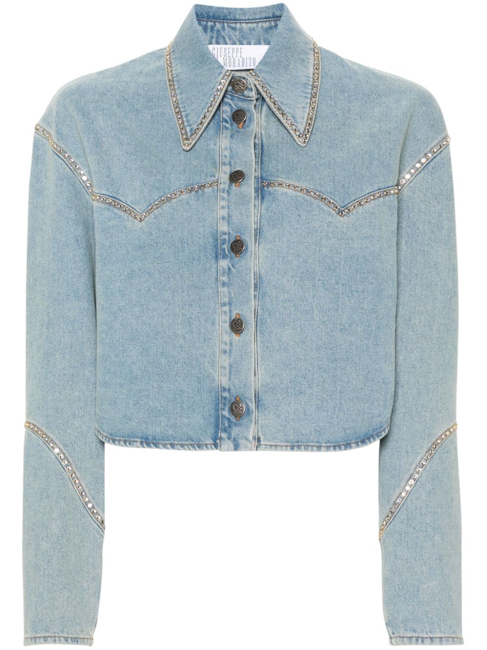 Giuseppe Di Morabito Jeansjacke mit Kristallen - Blau von Giuseppe Di Morabito