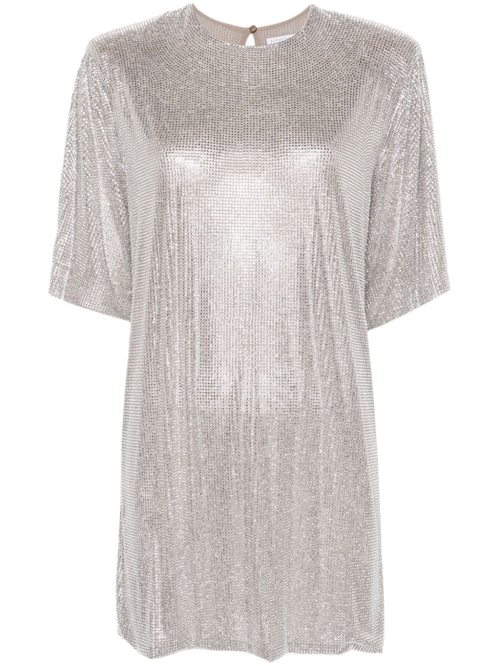 Giuseppe Di Morabito Mesh-T-Shirtkleid mit Kristallverzierung - Silber von Giuseppe Di Morabito