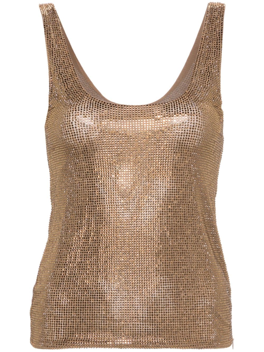 Giuseppe Di Morabito Top aus Mesh mit Kristallen - Nude von Giuseppe Di Morabito