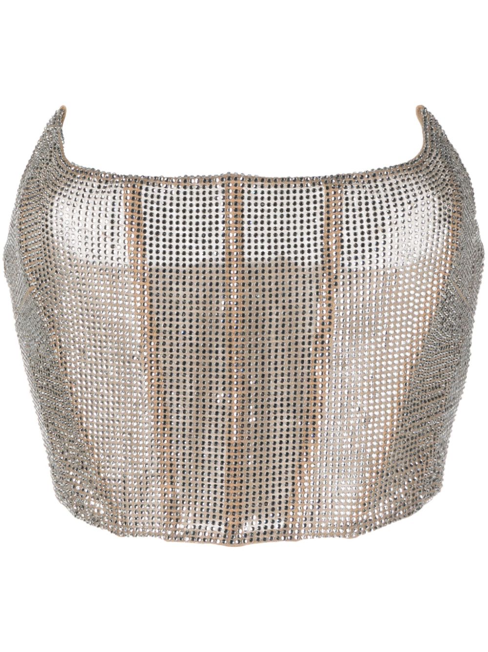 Giuseppe Di Morabito Cropped-Top mit Kristallen - Silber von Giuseppe Di Morabito