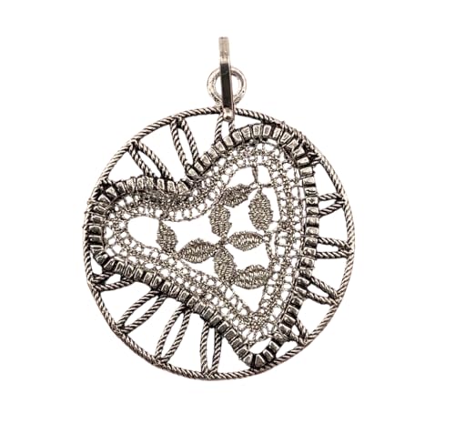 Di Rienzo Giuseppe Schmuck Anhänger mit Tombolo aus Silber 800‰ brüniert | Durchmesser 3 cm Di Rienzo Giuseppe Schmuck Anhänger mit Tombolo aus Silber 800‰ brüniert | Durchmesser 3 cm von Giuseppe Di Rienzo Gioielli