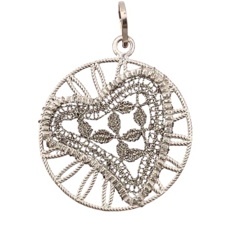Di Rienzo Giuseppe Schmuck Anhänger mit Tombolo aus Silber 800 ‰ rhodiniert | Durchmesser 3 cm Di Rienzo Giuseppe Schmuck Anhänger mit Tombolo aus Silber 800 ‰ rhodiniert | Durchmesser 3 cm von Giuseppe Di Rienzo Gioielli