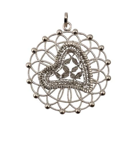 Di Rienzo Giuseppe Schmuck Anhänger mit Tombolo aus Silber 800 ‰ rhodiniert | Durchmesser 4 cm Di Rienzo Giuseppe Schmuck Anhänger mit Tombolo aus Silber 800 ‰ rhodiniert | Durchmesser 4 cm von Giuseppe Di Rienzo Gioielli