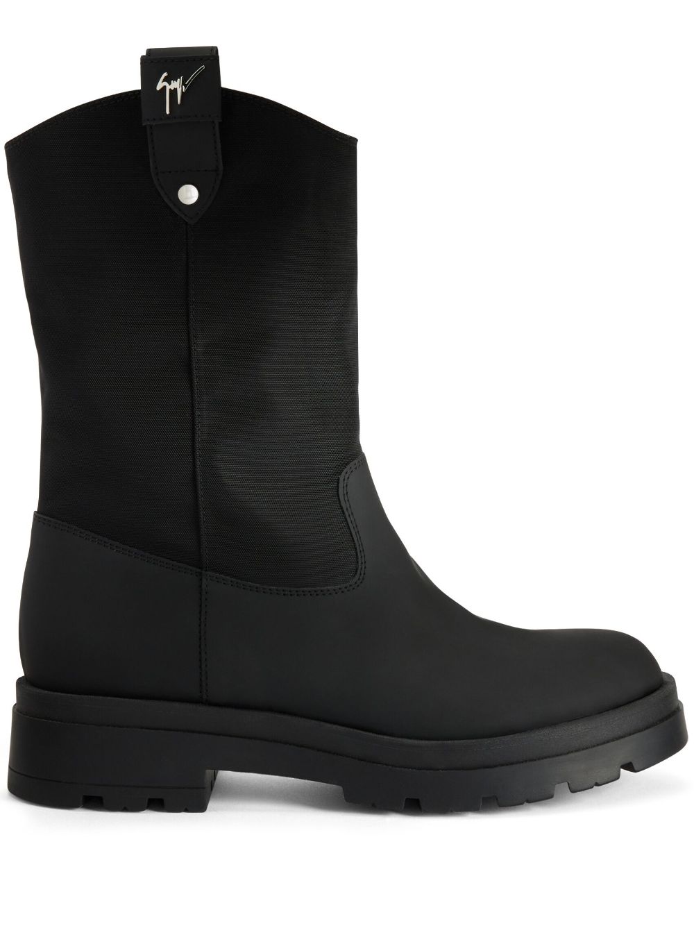 Giuseppe Zanotti Aldrien Stiefel mit Logo-Schild - Schwarz von Giuseppe Zanotti