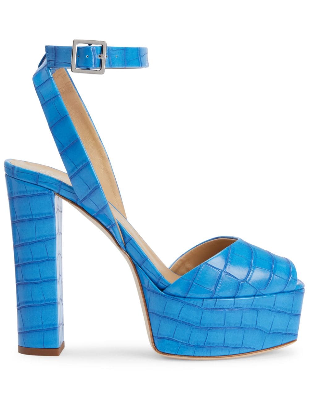 Giuseppe Zanotti Betty Sandalen mit Kroko-Effekt 120mm - Blau von Giuseppe Zanotti