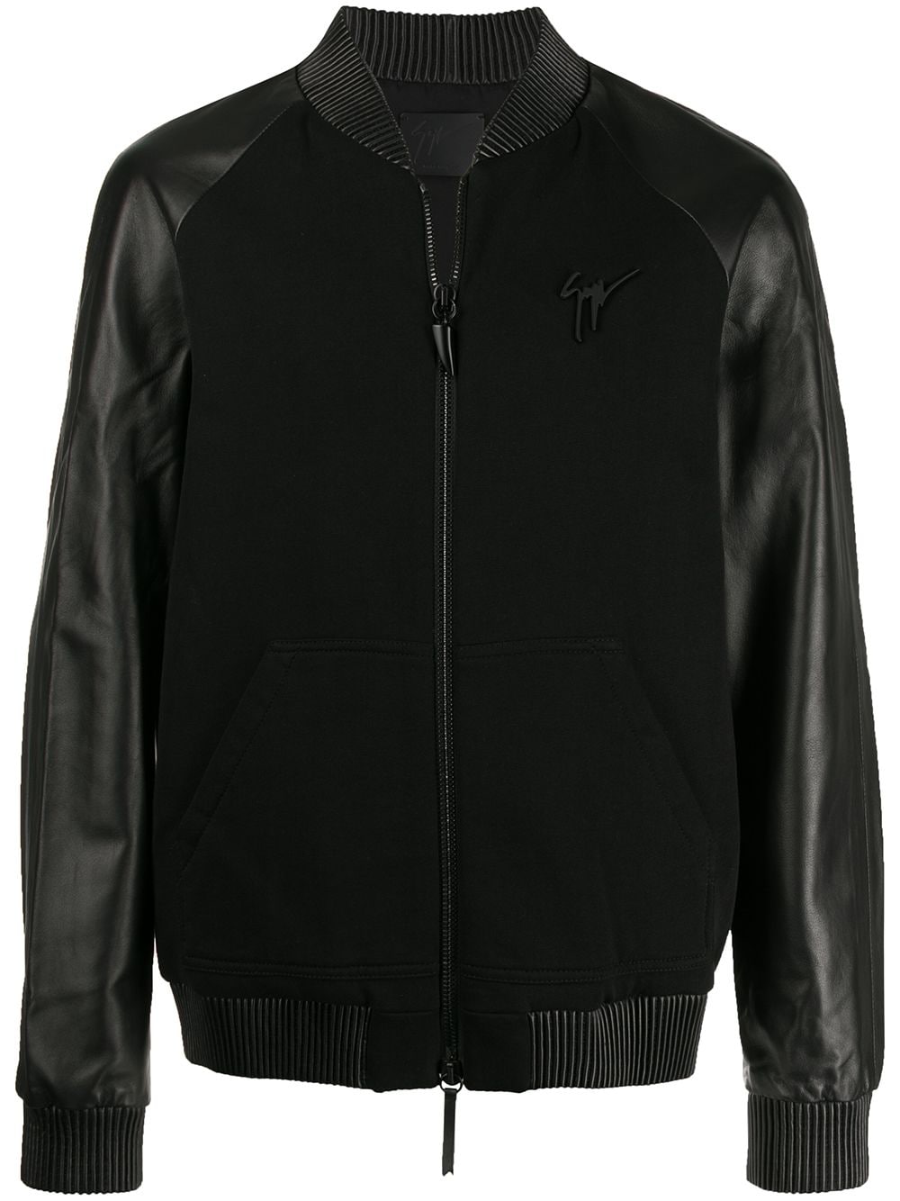 Giuseppe Zanotti Bikerjacke im Materialmix - Schwarz von Giuseppe Zanotti