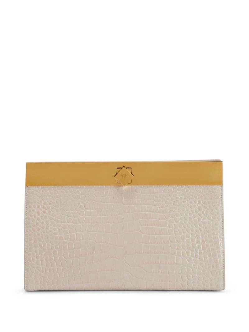 Giuseppe Zanotti Clutch mit Kroko-Effekt - Nude von Giuseppe Zanotti