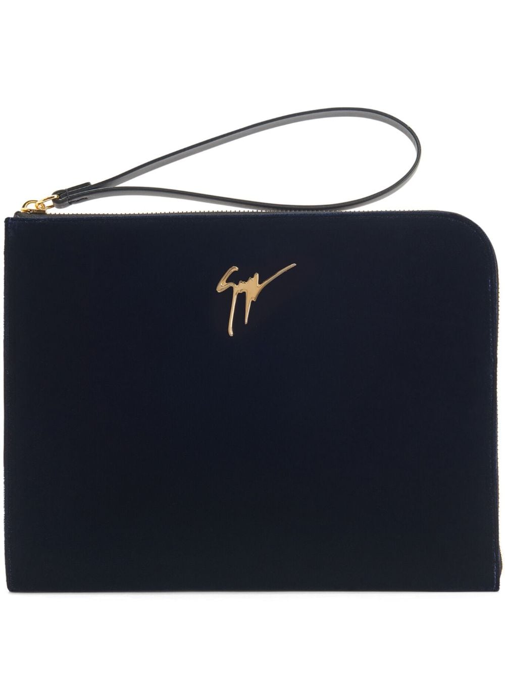 Giuseppe Zanotti Fabian Clutch mit Logo-Schild - Blau von Giuseppe Zanotti