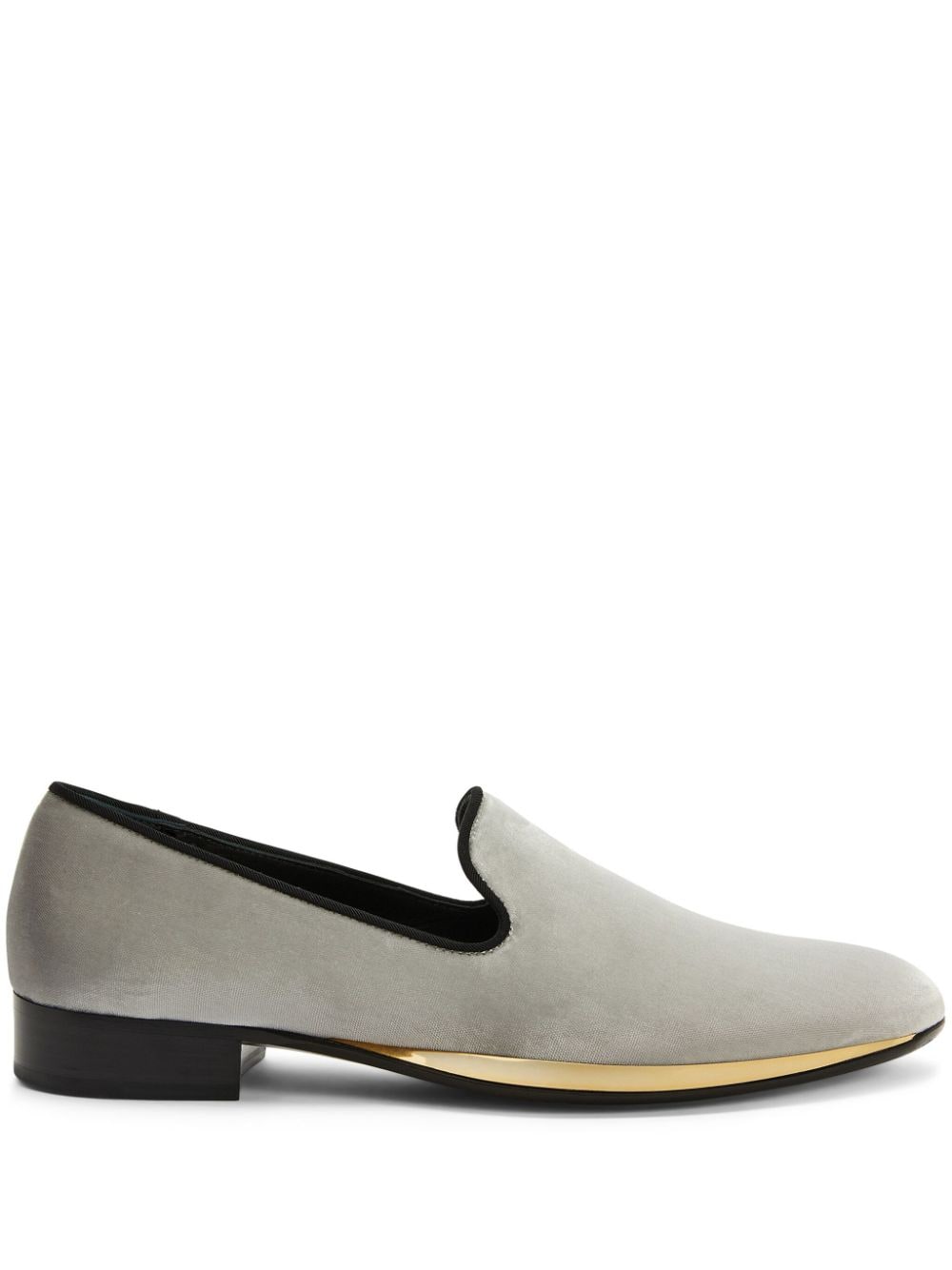 Giuseppe Zanotti Flash Loafer aus Samt - Grau von Giuseppe Zanotti