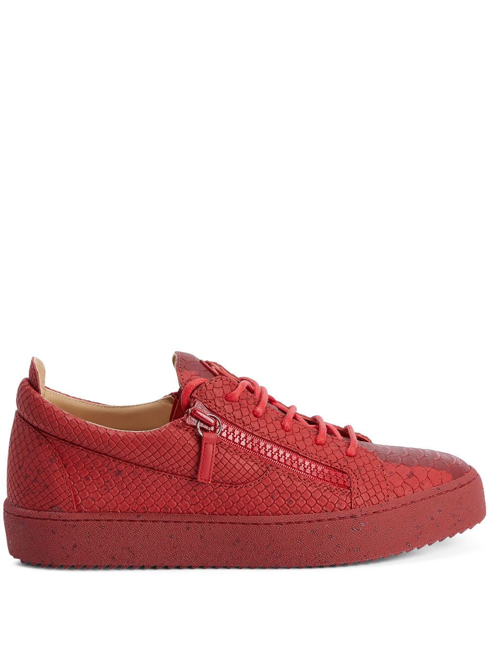 Giuseppe Zanotti Frankie Sneakers mit Schlangen-Effekt - Rot von Giuseppe Zanotti