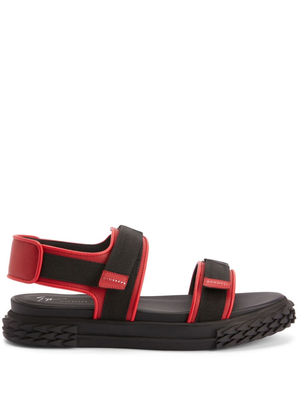 Giuseppe Zanotti Flache Sandalen mit Doppelriemen - Rot von Giuseppe Zanotti