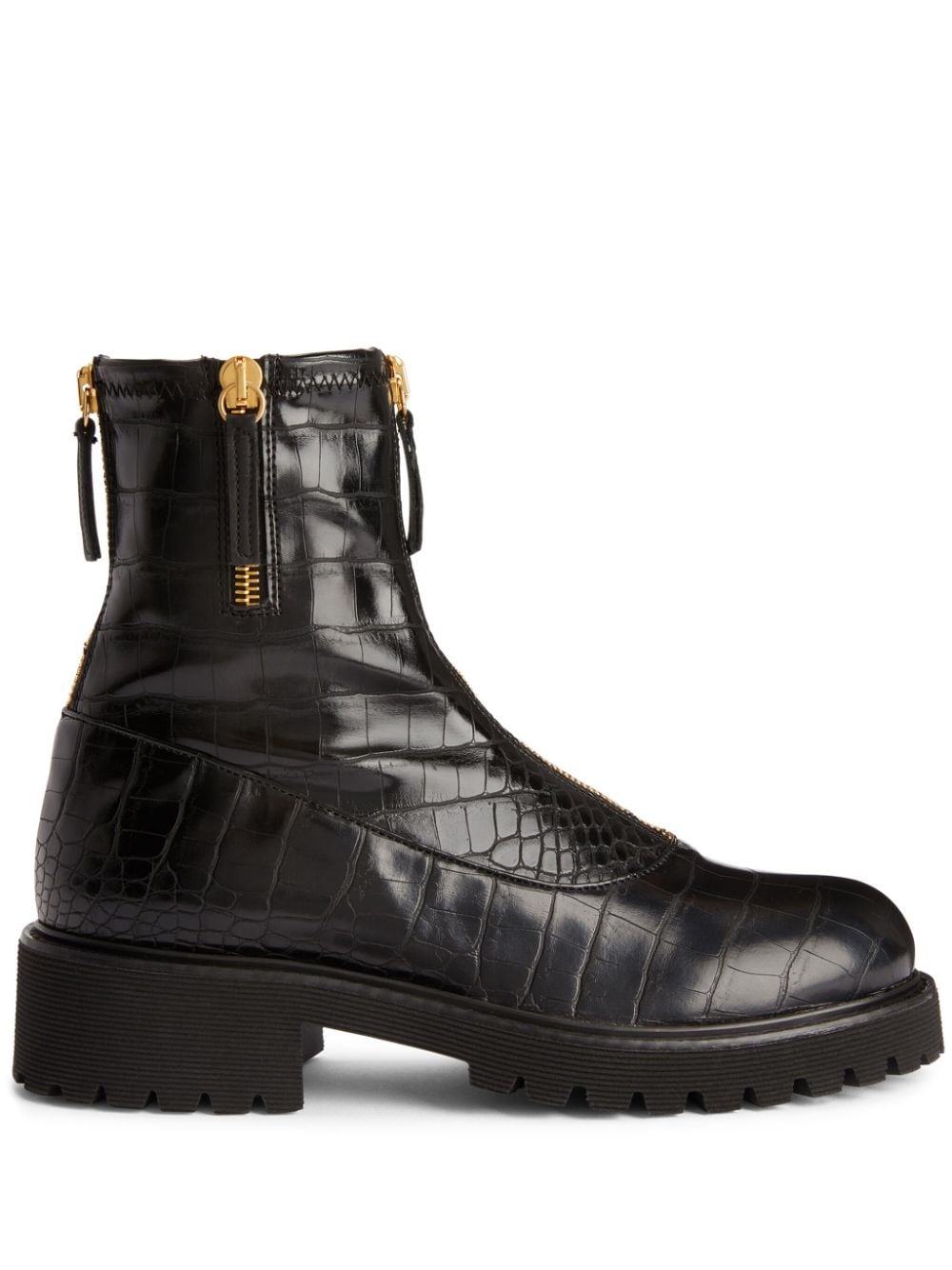 Giuseppe Zanotti Stiefel mit Kroko-Effekt - Schwarz von Giuseppe Zanotti